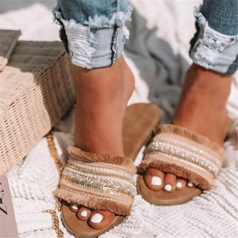 Hermi™ | Boheemse platte sandalen