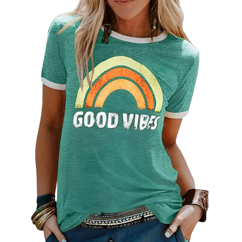 Alisa™ | Good vibes print shirt